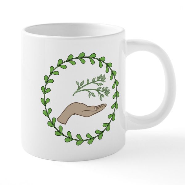 CafePress Herbal Therapy Wreath 20 oz Ceramic Mega Mug