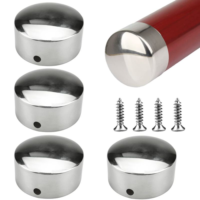 2 Pairs Handrail End Caps, Round Handrail End Cap, banister rail ...