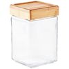 Anchor Hocking 1.5-Quart Stackable Jars with Bamboo Lids, Set of 4, Clear Glass -