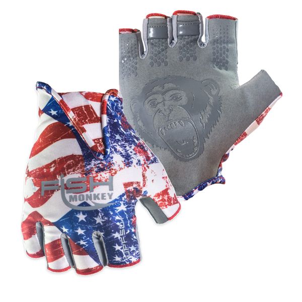 Fish Monkey FM18 Stubby Guide Glove- Americana, Medium