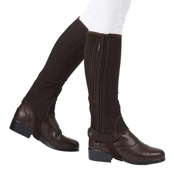 Dublin Easy-Care Half Chaps II, Brown, Childs Small