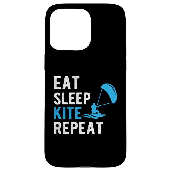 Funny Eat Sleep Kite Repeat Kiteboarding Hülle für iPhone 15 Pro Max