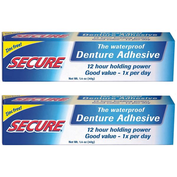 Waterproof Denture Adhesive  Zinc Free  Extra Strong Hold For Upper, Lower or...