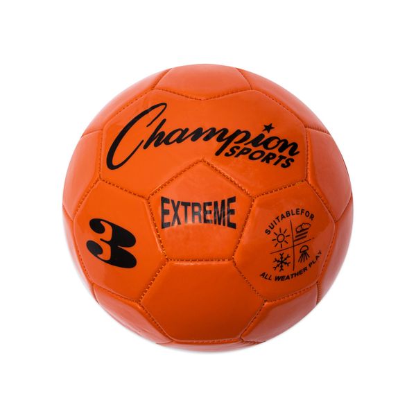 Champion Sports Extreme Series Soccer Ball, Size 3 - Youth League, All Weather, Soft Touch, Maximum Air Retention - Kick Balls for Kids Under 8 - Competitive and Recreational Futbol Games, Orange