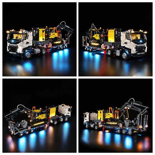 Kyglaring LED Lighting Kit for Technic Volvo FMX LKW mit EC230 Electric Raupenbagger Model Set, Compatible with Lego 42175,Lego Sets Not Included(Remote Control)