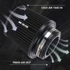 High Performance Cold Air Intake Air Filter 3", 3.5", 4" Inlet, 6.5" Tall Black