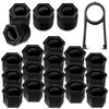 Biomar Labs Wheel Nut Covers Locking Bolt Caps Universal 17mm Black Gloss NB 1