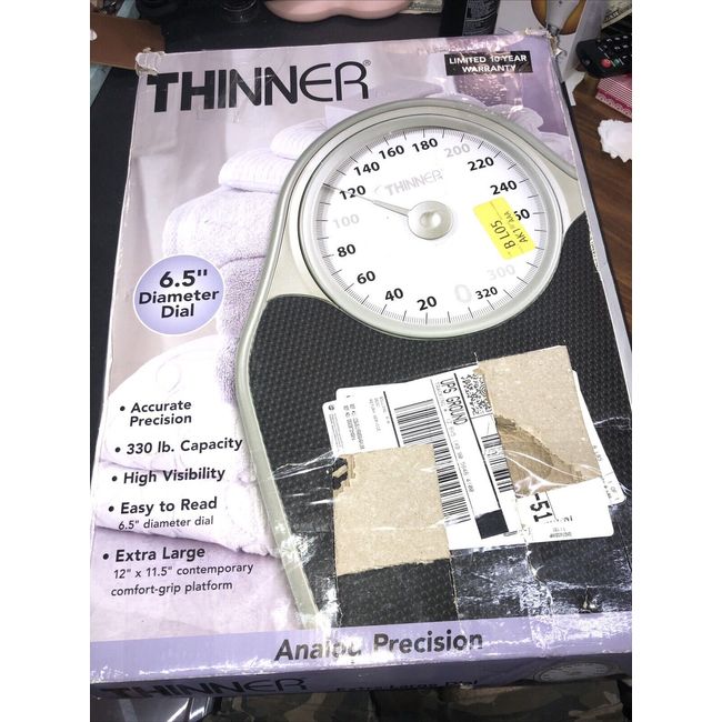 Thinner Extra-Large Dial Analog Precision Bathroom Scale, Analog Bath Scale,  Measures Weight Up to 330 Lbs. All Silver