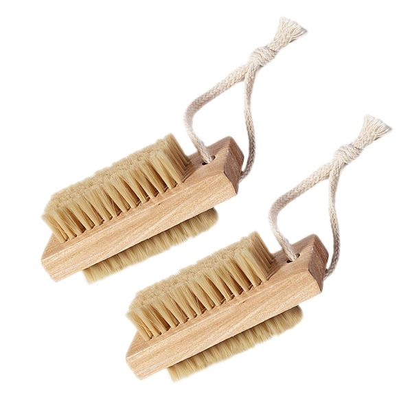 Set of 2 Nail Dusting Brush, Double Sided Nail Brush, Wooden Nail Paint Brush, Nail Detail Brush, Double Sided Nail Design Brush, Hand Beauty Accessories for Nails