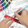 PATIKIL Triangular Ruler Set, 15cm Aluminum Metric Ruler 45°60° Triangular Ruler and Protractor, 8 Packs, Blue/Red