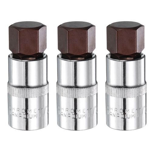 HARFINGTON 3pcs 11/16" Hex Bit Socket 1/2" Square Drive SAE Extension Impact Bit Power Nut Driver Set S2 & CR-V Steel Socket Ratchet Wrench Bits