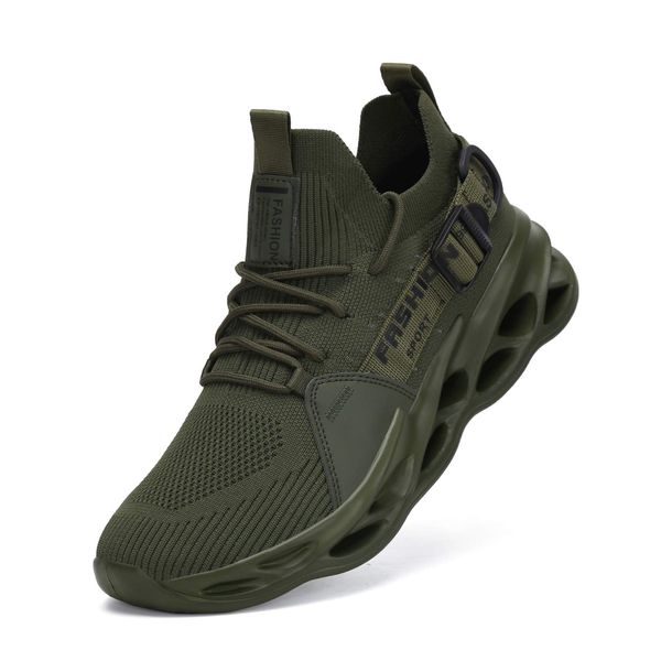 Nihaoya Army Green Shoes for Mens Running Shoes Breathable,Comfortable Running Shoes for Mens Size 9.5