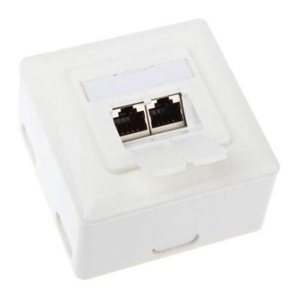 InLine - InLine Cat 6 Surface-Mounted Connection Box 2x RJ45 Socket, Horizontal