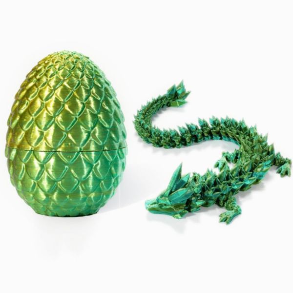 Brotumn 3D Printed Dragon Egg,Crystal Dragon Egg Fidget Toys,Flexible Joints Full Articulated Dragon with Egg,Executive Desk Toys for ADHD, Autism, Relief Anxiety