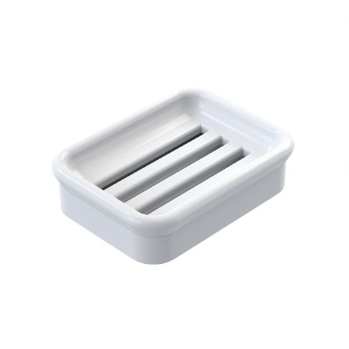 Composite Granite Soap Dish, Double Layer Strainer Soap Holder, Suitable for Kitchens, Bathrooms, and Bar Sinks, Durable Soap Holder for Shower, Best Place for Your Soap Bar (White)