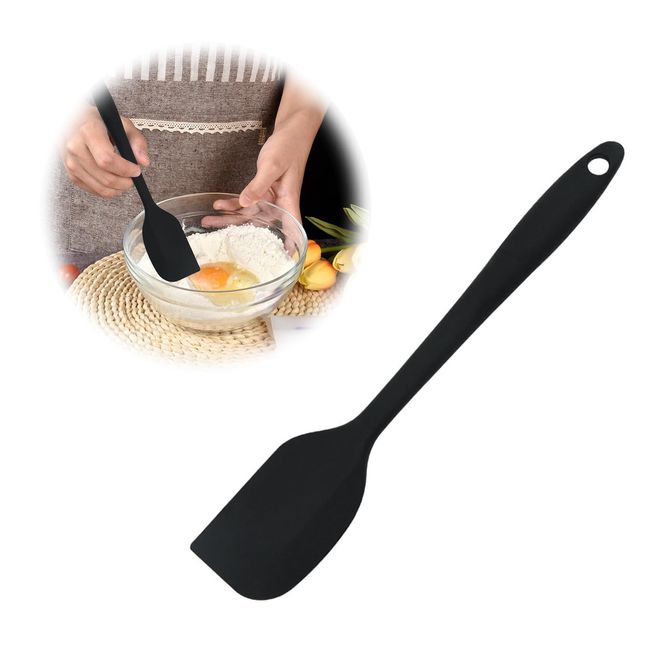 Coollooda Rubber Spatula Silicone Kitchen Tools Rubber Spatula Silicone Spatula Heat Resistant Dishwasher Safe Cookware Baking Tools Cooking Baking Black