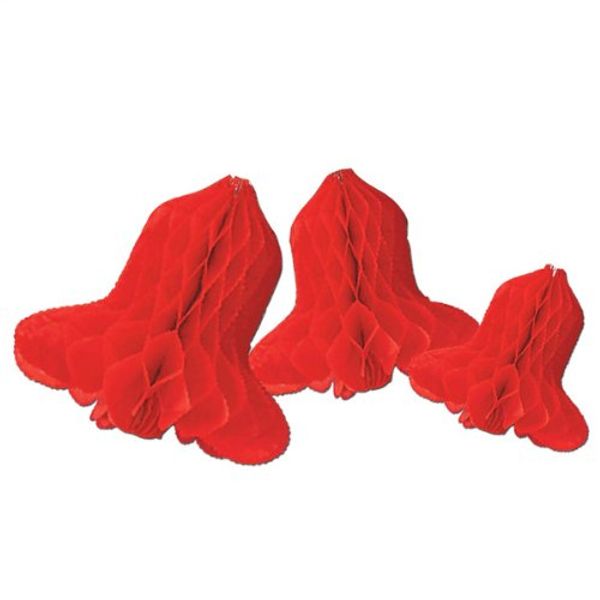 Christmas Pkgd Red Tissue Bells 7in. (3/pkg) Pkg/1