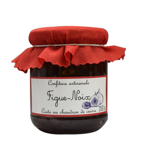 Confiture artisanale Figue-Noix, artisanally made fig jam with walnuts from France, 250 g