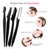 Molisaka Eyebrow Razor Pack, Multipurpose Dermaplaning Face Razors for Women Facial Hair Removal/Exfoliating/Eyebrow Face Shavers/Peachfuzz, Bulk Straight Eyebrow Trimmers Beauty Products for Women
