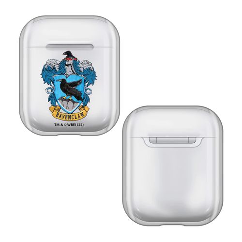 Head Case Designs Officially Licensed Harry Potter Ravenclaw Crests and Shields Clear Hard Crystal Cover Compatible with Apple AirPods 1 1st Gen / 2 2nd Gen Charging Case