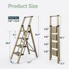 Ladder, Step Ladder 4 Step Folding with Wide Pedals, Lightweight Stepladders for