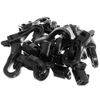 Black Hard Plastic Cord End Hooks with Open, Non-Locking Closure (10 Pack)