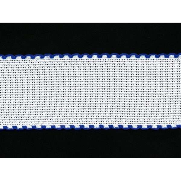 Stitchtastic 2 Inch/5cm Wide Aida Band (14 Count) - Blue Edging