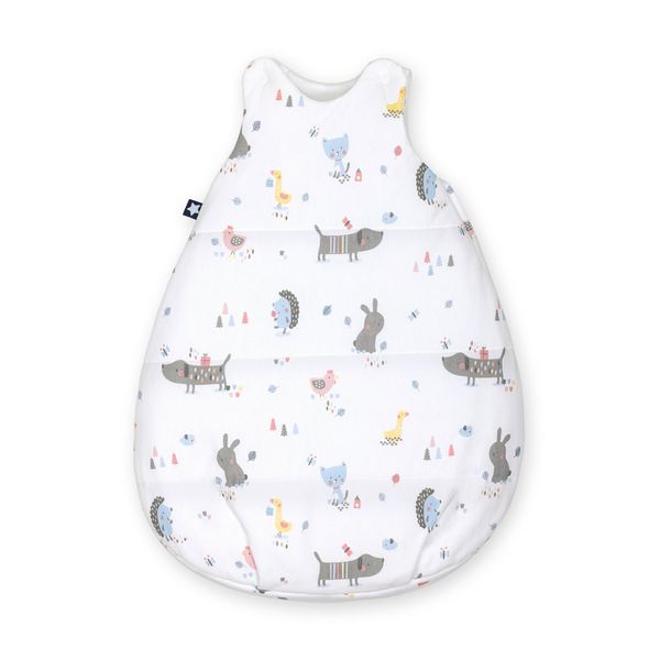 Julius Zöllner Neo Sleeping Bag Warm Filling 2.5 Tog Washable at 60°C Made in Germany Oeko-Tex Standard 100 Crazy Animals Size 50/56