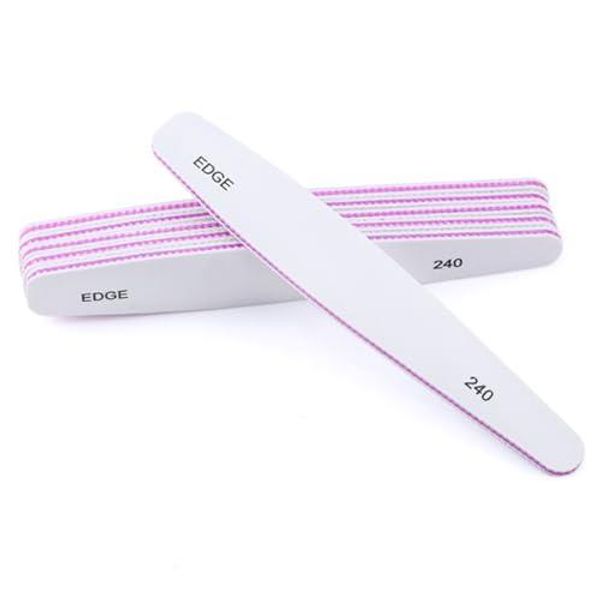 Samcos Nail File Polishing Tool Set of 10 EVA Sponge File Grid/Double-Sided Nail File Nail Shiner Nail Supplies Professional Nail Polisher Sponge Cushion Tool (240)