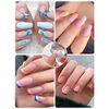EBANKU Nail Art Stamper, 2PCS Clear Blue Silicone Stamping Jelly with 2PCS Scraper, French Smile Line Tools for Beauty Nail Art DIY (2 Shape) (Transparent)