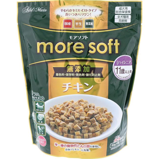 Add.Mate more soft Dog Food, Chicken, Late Senior Dogs, 19.2 oz (540 g)