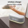 Wireless Charger With Alarm Clock Night Light Thermometer For iPhone 16 Samsung
