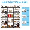 9-Tier Shoe Rack - Black, Large Size, Adjustable, Stackable & Easy Assembly