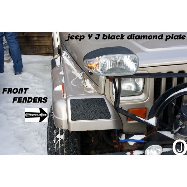 Fits with JEEEP YJ BLACK DIAMOND PLATE FRONT FENDER COVERS