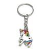 FizzyButton Gifts Enamel Rainbow Unicorn Charm Keyring Key Ring with Silver Tone Keychain