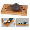 Mini Rectangular Bamboo Tea Tray Serving Platter for Teahouse Home Office, 10.63x5.51x1.18 inches
