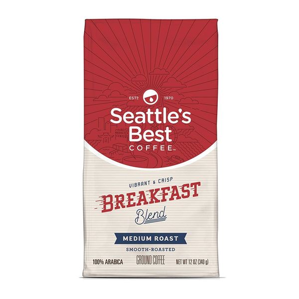 Seattle’s Best Coffee Breakfast Blend Medium Roast Ground Coffee, 12-Ounce Pack of 2