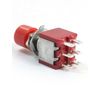 Sourcingmap AC 120V 5A Red Cap 6 Pin DPDT 2 Positions Momentary Push Button Switch - Red, Silver Tone
