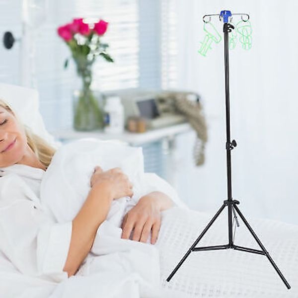 Portable IV Pole Drip Bag Stand Foldable Pole Stand for Clinic Home Care