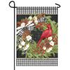 Gingham Plaid and Pine Wreath Garden Flag