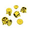 eXtremeRate Chrome Gold Interchangeable ABXY Buttons for Nintendo Switch Pro Controller, DIY Swappable ABXY for NS Pro Controller- Controller NOT Included