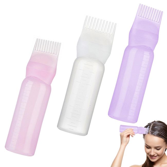 Wurzelkamm-Applikator Flasche, Haarfärbemittel Pinsel Flasche Shampoo Flasche Öl Färbung Dispenser Applikator Pinselspitze Werkzeuge, für Haare färben Haare Färbemittel Pinsel Flasche(wie gezeigt)