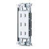 Panasonic WTL13033MW Embedded Triple Outlet with Metal Frame, Matte Ceramic White