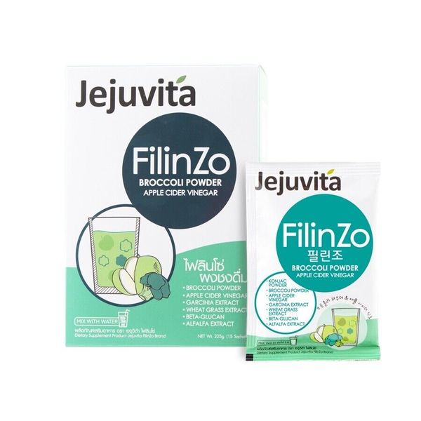 Jejuvita Filinzo Broccoli Powder Fiber Apple Cider Vinegar 15000mg size 15sac