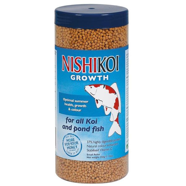 Nishikoi. Growth Pond Pellets Floating Koi Fish Food (350g Tube Growth Small Pellets)