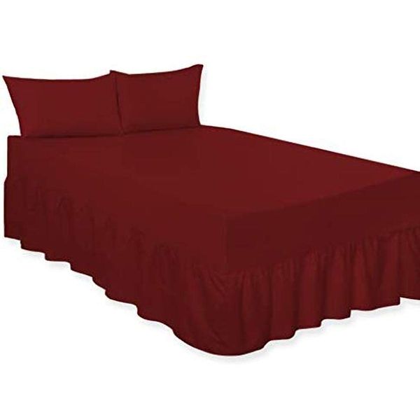Lawrance Caprino Percale Extra Deep Fitted Valance Sheet (Double, Wine)