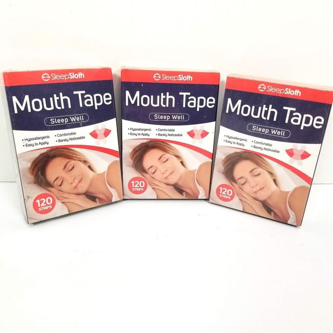 (3) MOUTH TAPE Anti-Snoring Seal Tape 120 PCS Each Pack 360 TOTAL New Sealed