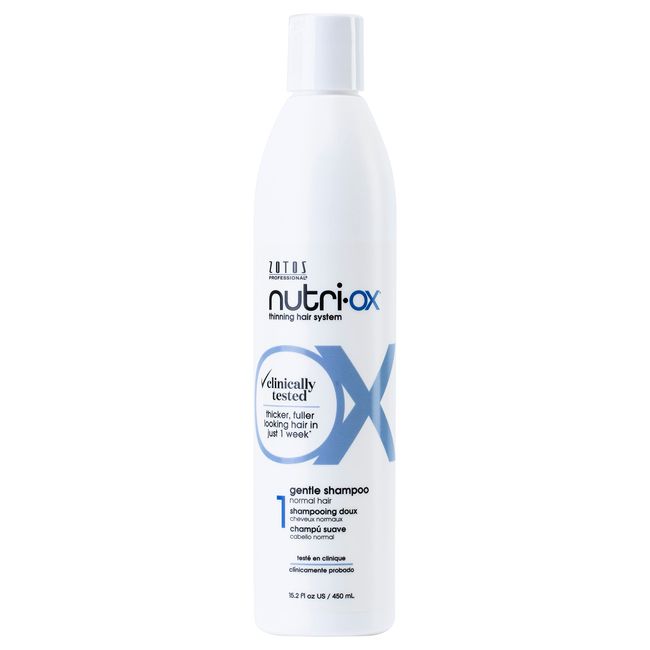 NUTRI-OX Gentle Shampoo Normal for Thinning Hair | Thicker, Fuller-Looking Hair | Clinically & Dermatologically Tested | Peppermint | Color-Safe | 15.2 Fl Oz