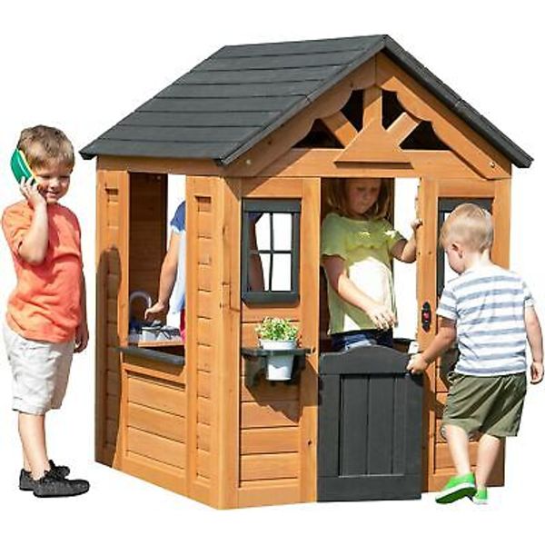 Sweetwater All Wooden Playhouse, Light Brown