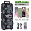 3000W Dual 6.5'' Subwoofer Bluetooth Speaker System Portable Party LED Lights FM